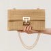Boho Breeze Woven Straw Clutch - Summer Envelope Shoulder Purse