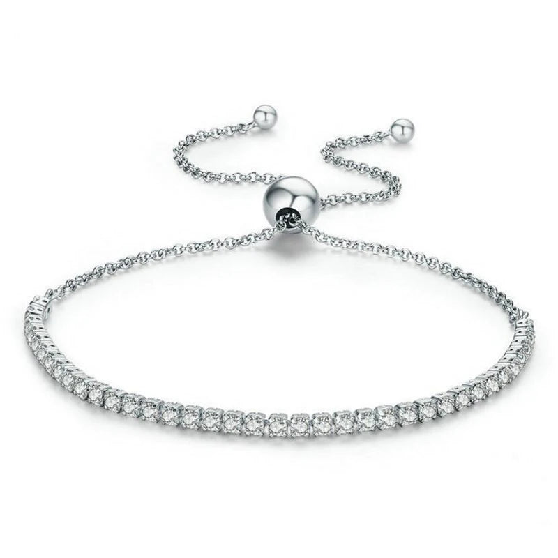 Real Moissanite Bracelet - Sparkling 925 Sterling Silver Luxury Jewelry for Weddings & Parties
