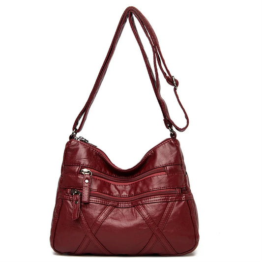Velira Multi-Pocket Soft Leather Crossbody - Classic Designer Shoulder Bag for Women