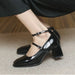Women’s Retro Mary Jane Shoes - Thick Heels, Square Toe, High-Quality Leather