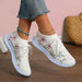 Fashion Printed Breathable Sneakers - Thick-Soled Knitted Slip-On Walking Shoes for Women