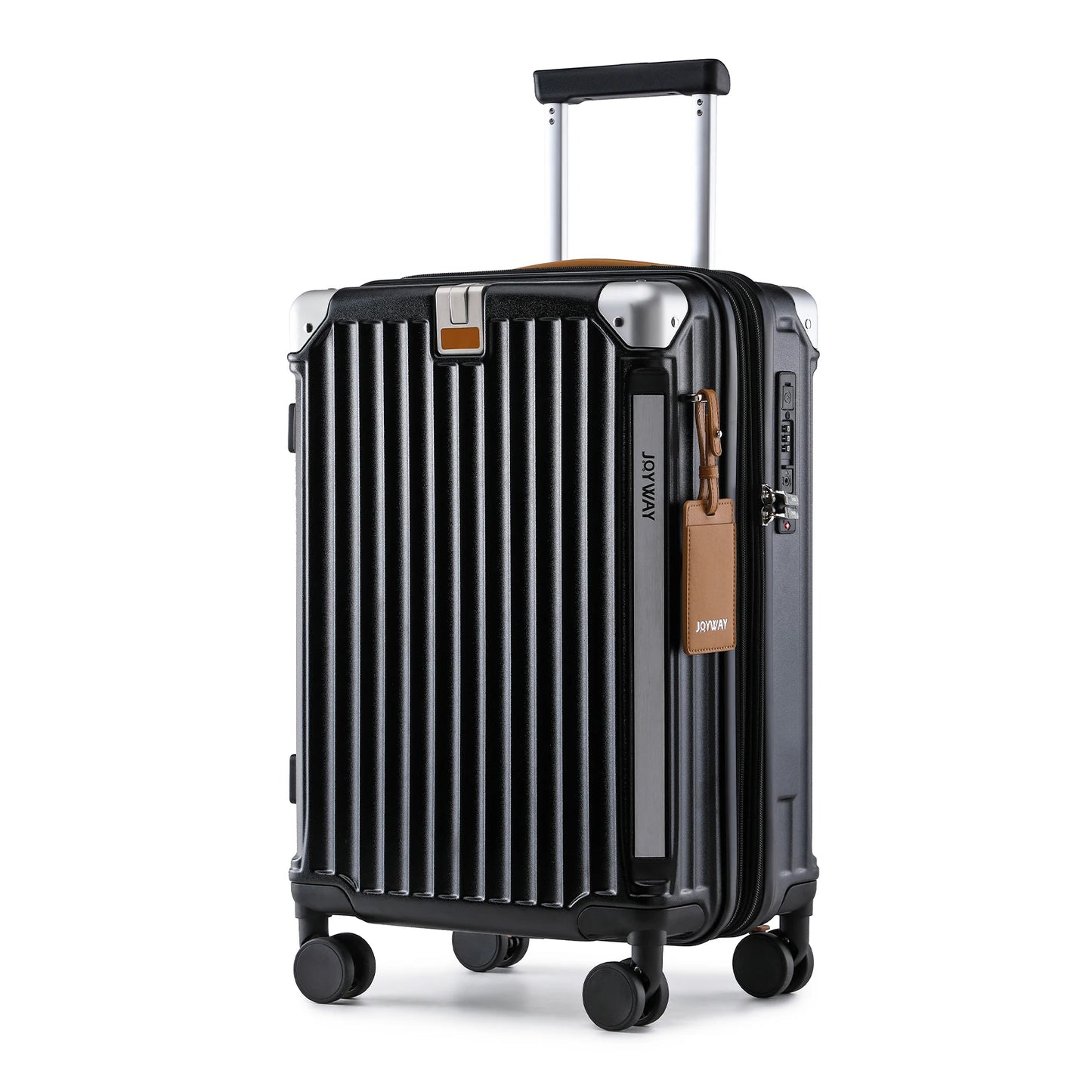 20-Inch Expandable Lightweight Luggage Suitcase with Cup Holder, TSA Lock & Spinner Wheels - Durable Travel Carry-On