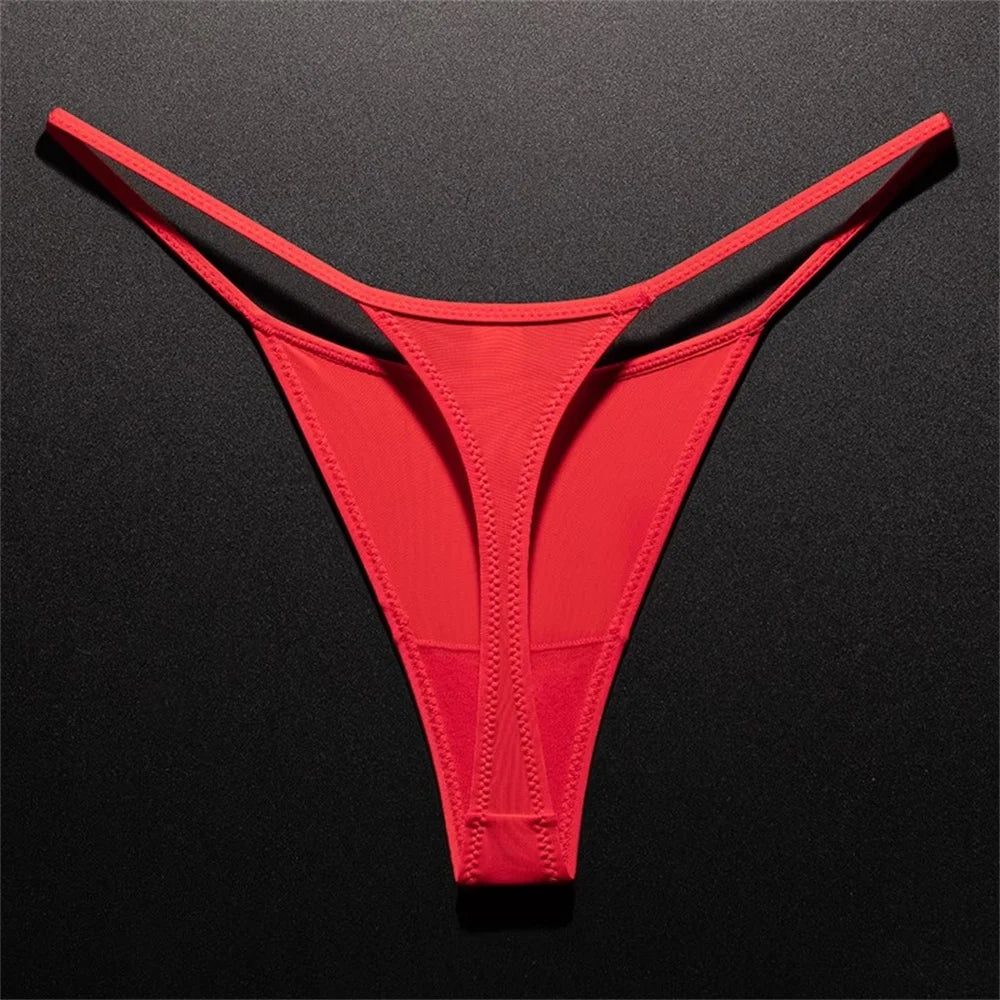 High-Slit Leopard Print Thong - Sexy Ice Silk Seamless One-Piece Underwear for Women, Fitness & Plus Size G-String