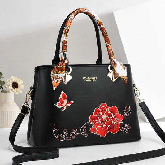 Bohemian Embroidered Elegance – Premium Oversized Wedding & Shopping Crossbody Tote