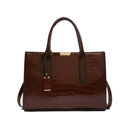 CrocLuxe Essential Tote - Elegant Large Capacity Work & Travel Handbag for Women