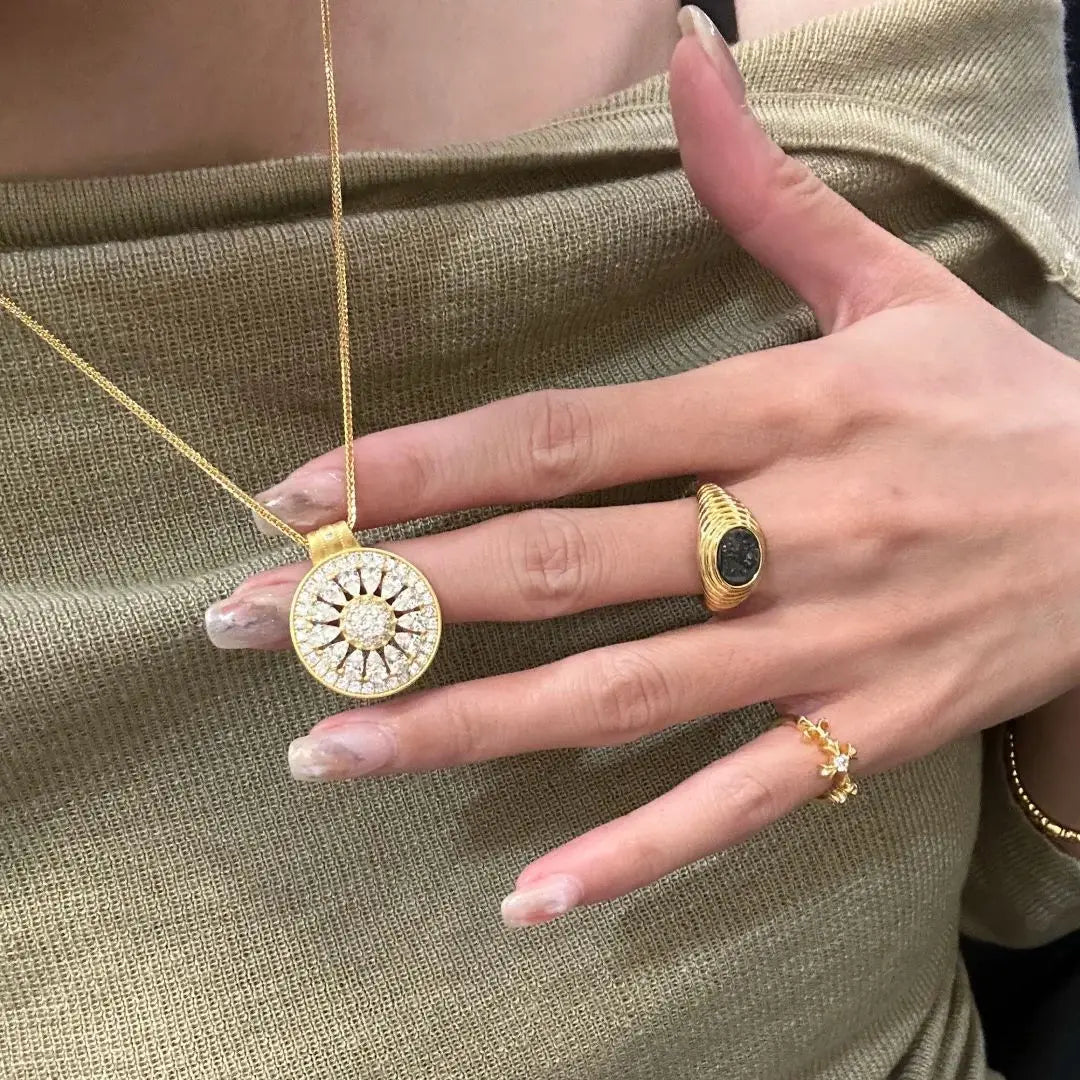 Real 14K Gold Pendant Necklace for Women - Fine 14K Gold Jewelry with Gemstone & Diamond, Elegant Wedding & Everyday Pendant