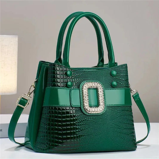 CrocElite CarryAll - Premium Leather Shoulder & Crossbody Tote for Women
