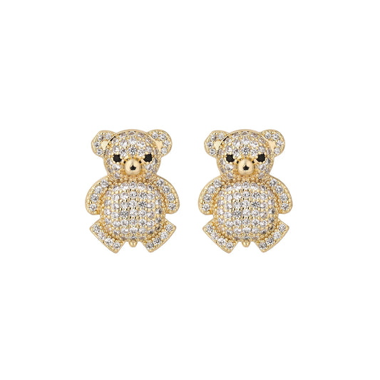 Light Luxury Colorful Bear Earrings - Fashionable, Elegant & Playful Jewelry for Women