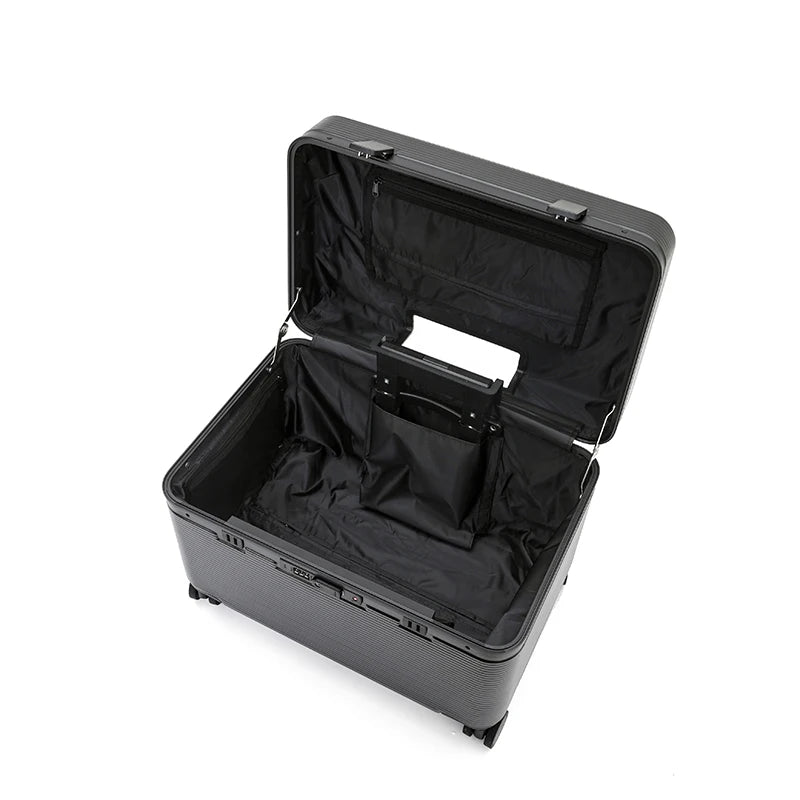 Aluminum Alloy Frame ABS Trolley Suitcase - Top-Opening Boarding Luggage with Universal Wheels & TSA Customs Code Lock