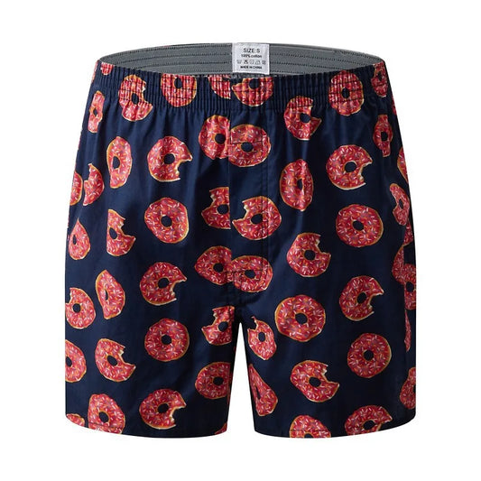 Men’s 100% Cotton Boxer Brief - Soft, Comfortable, Stretch Home Shorts with Aloe Fabric