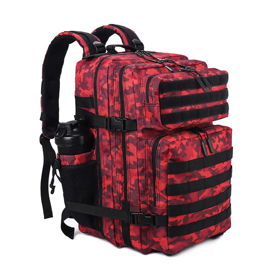 LHI 45L Tactical Backpack for Men & Women - Large Outdoor Sports Hiking Gym Bag with Bottle Holder