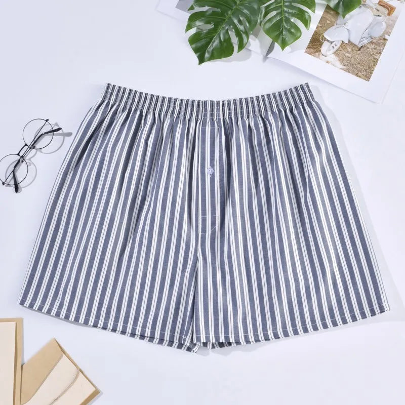 Men’s 100% Cotton Boxer Brief - Soft, Comfortable, Stretch Home Shorts with Aloe Fabric