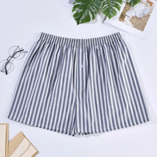 Men’s 100% Cotton Boxer Brief - Soft, Comfortable, Stretch Home Shorts with Aloe Fabric