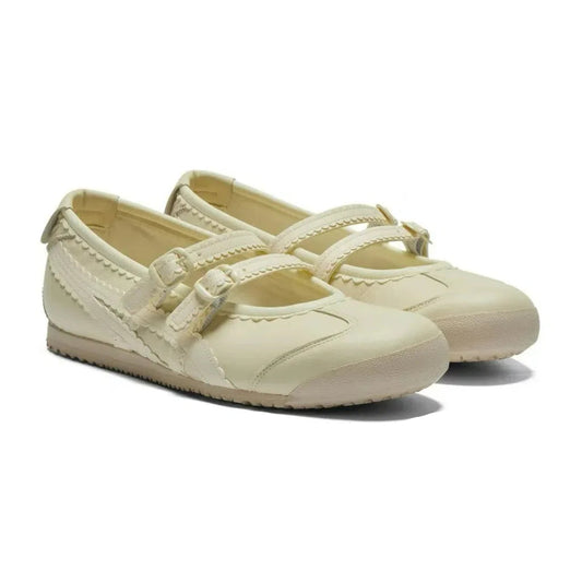 Tiger Ghost Casual Shoes - Mexico 66 Leather Mary Janes with Rubber Sole for Women