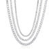 3mm / 4mm / 5mm Moissanite Tennis Necklace - 925 Sterling Silver Lab Diamond Chain for Men & Women, Luxury Fine Jewelry