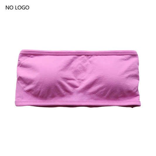 RFTE Backless Bandeau Sports Bra - Seamless Crop Top for Women, Yoga & Gym Workout, Push-Up Fitness Sportswear