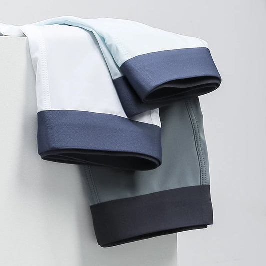 Men’s Seamless Ice Thread Boxer Briefs - 3 Pairs, Breathable Four-Corner Shorts, Thin & Trendy