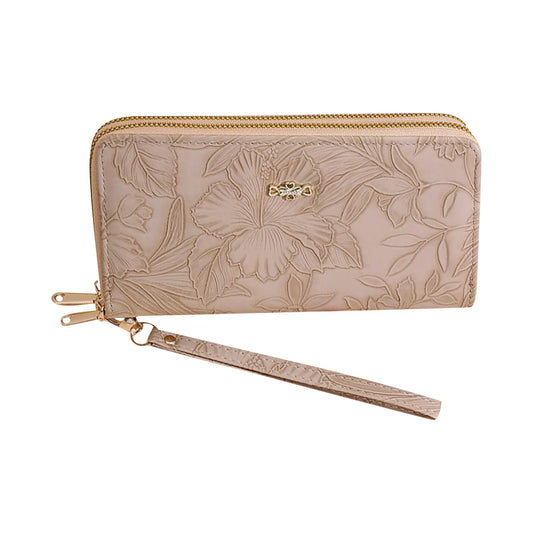 Chic Quilted Long Wallet - Zippered PU Leather Clutch with Multiple Card Slots & Phone Pocket for Women