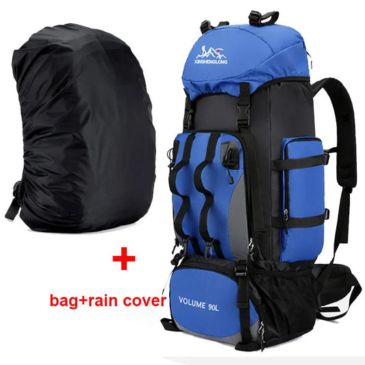 90L Waterproof Hiking & Camping Backpack - Large Capacity Outdoor Trekking Rucksack for Travel & Sports