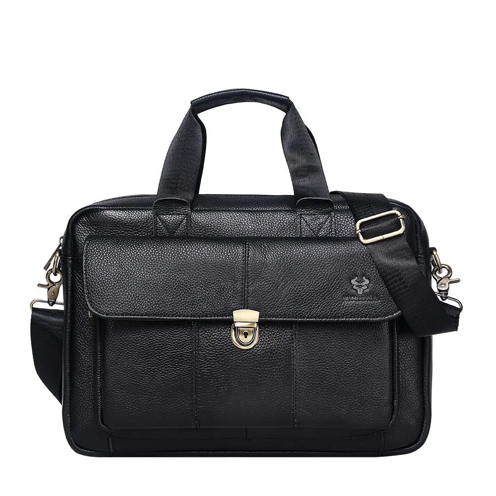 Men's Genuine Leather 15 Inch Laptop Briefcase Multifunctional Handbag Business Bag For Computer Men's Satchel Bag