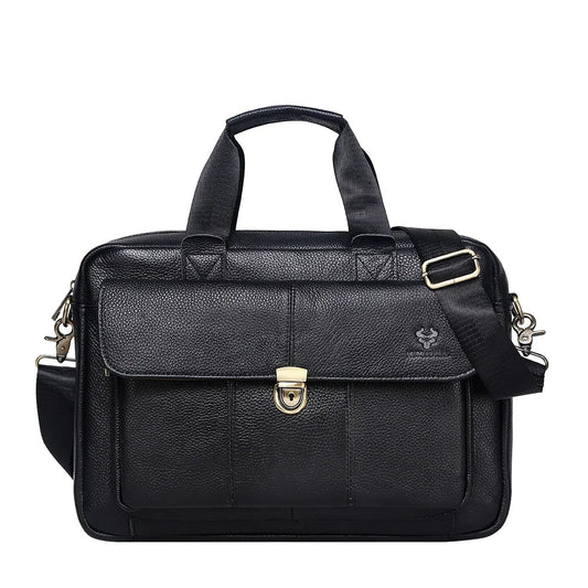 Men's Genuine Leather 15 Inch Laptop Briefcase Multifunctional Handbag Business Bag For Computer Men's Satchel Bag