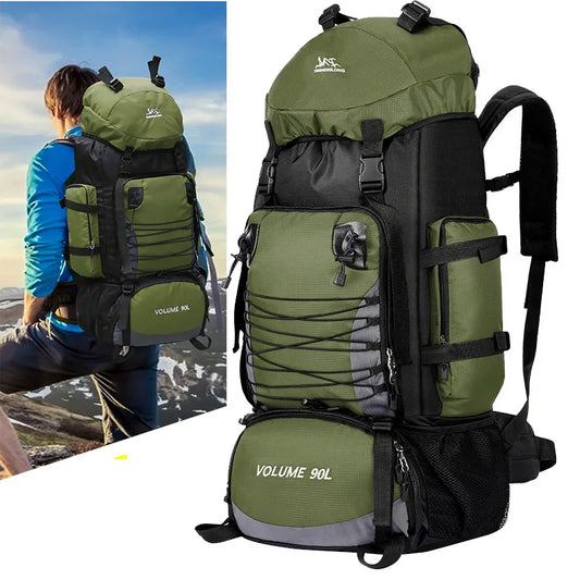 90L Large Capacity Travel & Camping Backpack - Outdoor Hiking, Climbing, and Mountaineering Rucksack for Men & Women