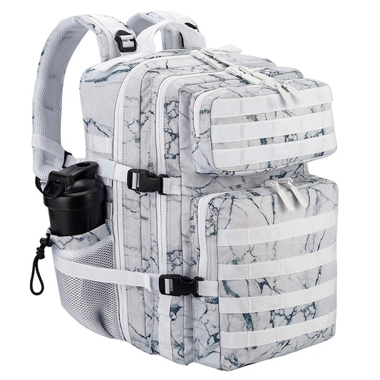 LHI 45L Tactical Backpack for Men & Women - Large Outdoor Sports Hiking Gym Bag with Bottle Holder