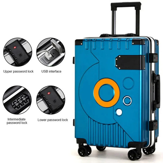 Aluminum Frame Suitcase - Silent Wheels, TSA Lock, Fashion Rolling Trolley Luggage 20/22/24/28 Inch
