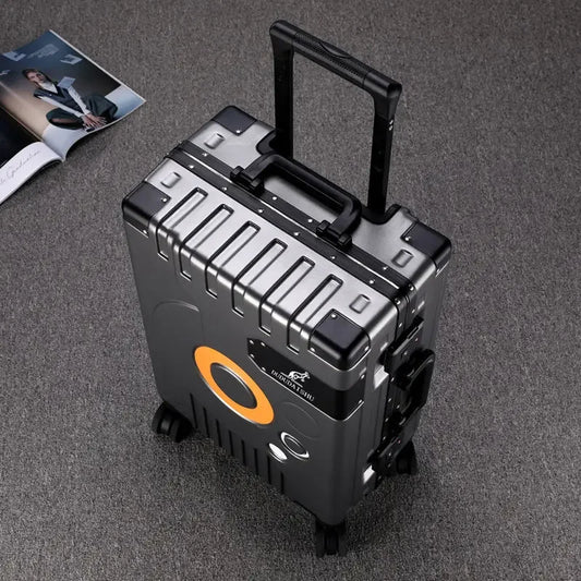 Aluminum Frame Suitcase - Silent Wheels, TSA Lock, Fashion Rolling Trolley Luggage 20/22/24/28 Inch