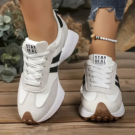 Sporty Thick-Bottom Sneakers - Lightweight Casual Running Shoes with Soft Sole