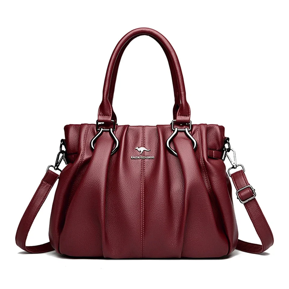 Velluto LuxeSoft Leather Tote - Premium Designer Casual Handbag for Everyday Elegance