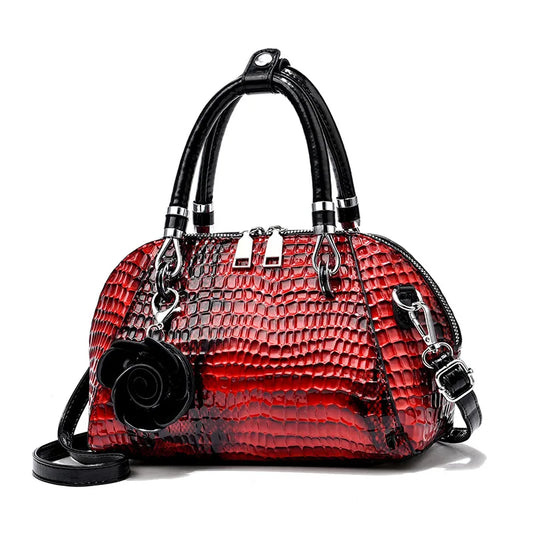 Solene Mini Croco Shell Tote - Chic Yellow Shoulder Bag for Women