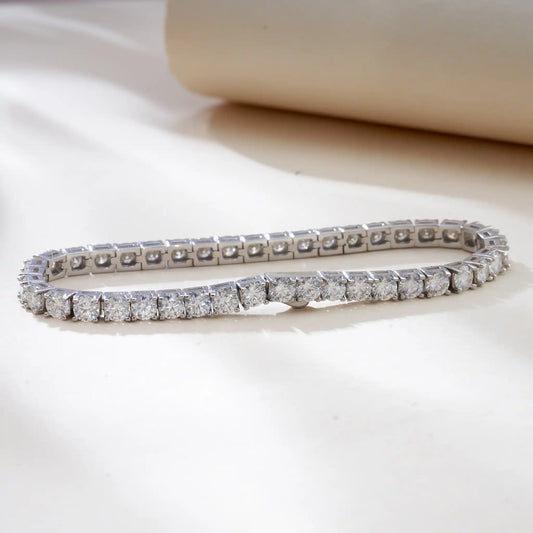 Real GRA-Certified D Color 4MM Moissanite Tennis Bracelet - 925 Sterling Silver Diamond Jewelry for Women