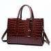Cavara Luxe Croco Tote - Elegant Top-Handle & Crossbody Bag for Work & Travel