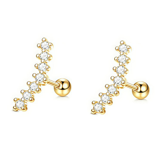 Beautiful Screw Back Cubic Zirconia Stud Earrings - Luxury Cartilage, Conch & Helix Piercing Jewelry for Women