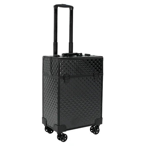 Luxury Rolling Makeup Trolley - Portable Professional Cosmetic Luggage with Wheels for Women, Manicure & Travel Use