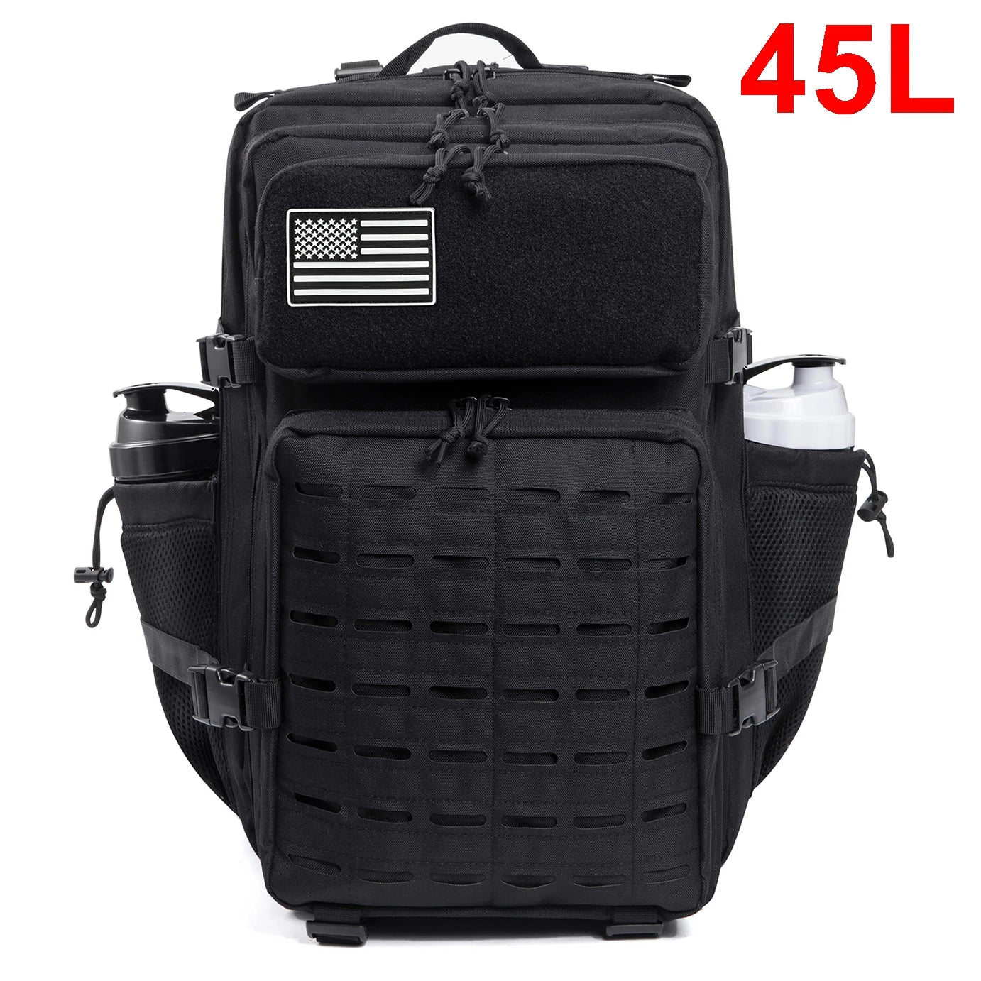 25L/45L Tactical Backpack for Men & Women - Outdoor Survival Bug Out Bag with Bottle Holder