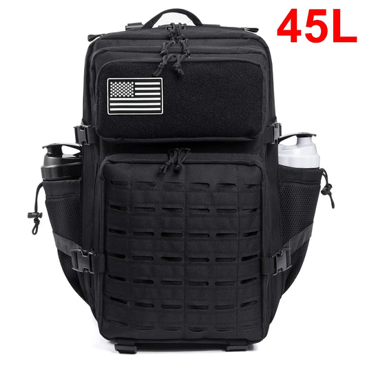 25L/45L Tactical Backpack for Men & Women - Outdoor Survival Bug Out Bag with Bottle Holder