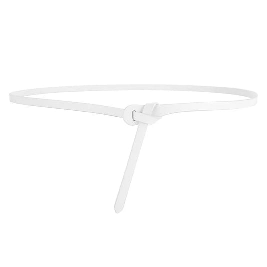 Women’s Genuine Cowhide Leather Belt - Soft Knotted Strap, Retro Gothic Designer Corset Style