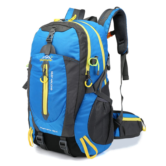 40L Water-Resistant Travel & Hiking Backpack - Outdoor Camping, Trekking, Laptop Daypack for Men & Women