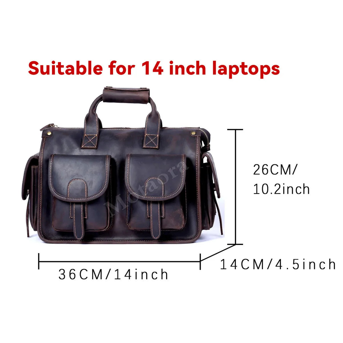 Vintage Men’s Leather Messenger Bag | Cowhide Laptop Briefcase 14/15.6 Inch with YKK Zipper – Office & Work Bag Gift