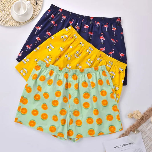 Men’s 100% Cotton Boxer Brief - Soft, Comfortable, Stretch Home Shorts with Aloe Fabric