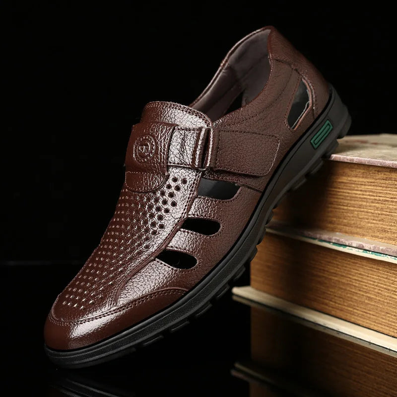VenturoSoft Leather Sandals