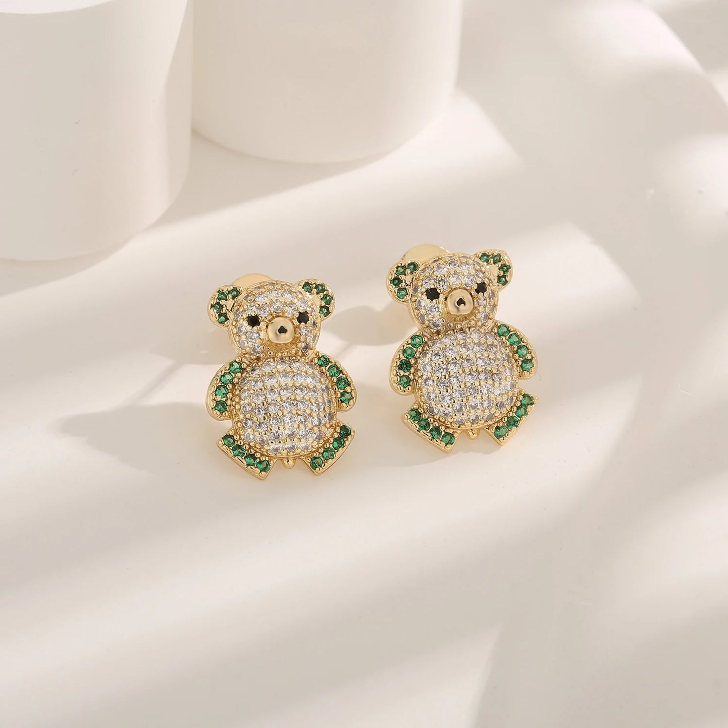 Light Luxury Colorful Bear Earrings - Fashionable, Elegant & Playful Jewelry for Women