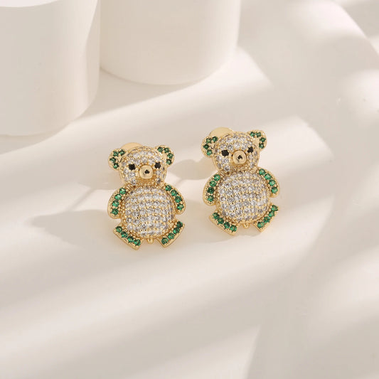 Light Luxury Colorful Bear Earrings - Fashionable, Elegant & Playful Jewelry for Women