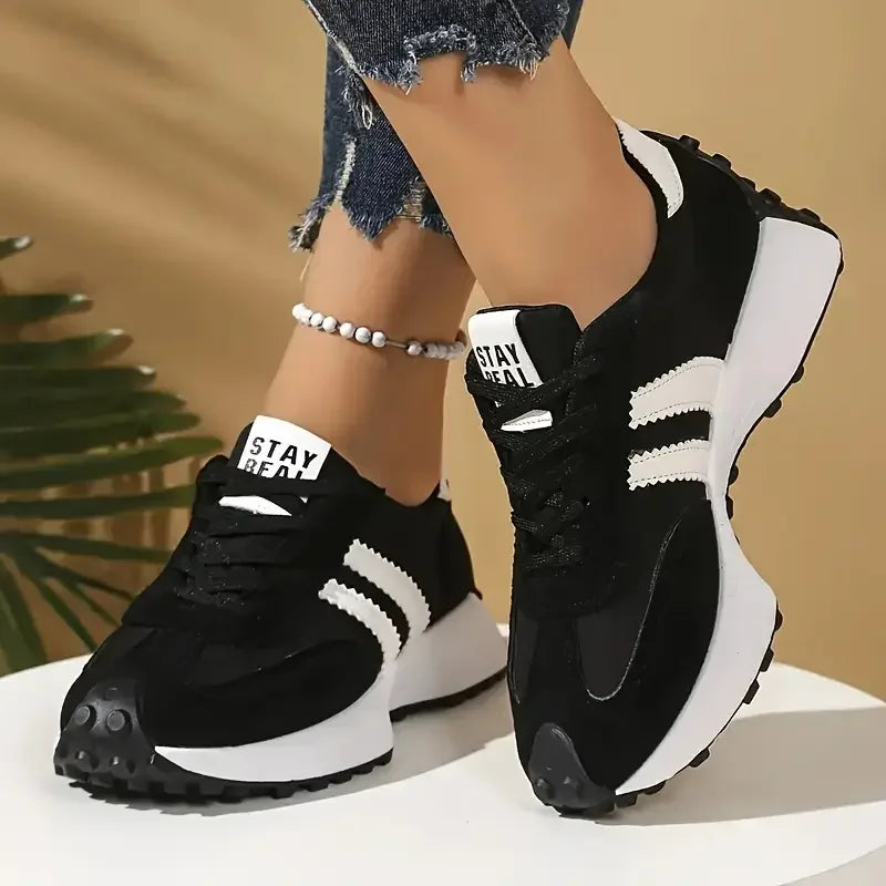 Sporty Thick-Bottom Sneakers - Lightweight Casual Running Shoes with Soft Sole