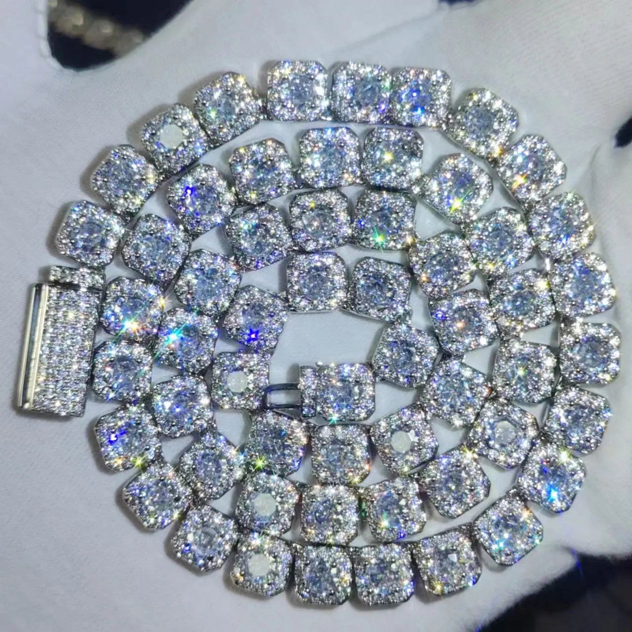 HHIOK 18K Gold Plated Tennis Chain Necklace - 5A Cubic Zirconia Iced Out 5mm/7mm Hip Hop Diamond Chain for Men & Women, Shiny Party Jewelry