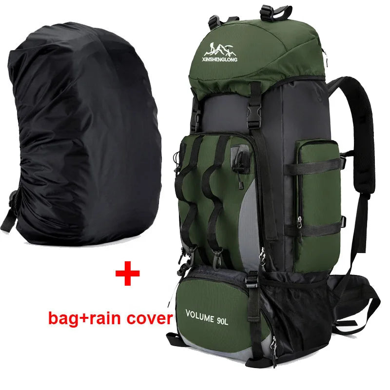 90L Waterproof Hiking & Camping Backpack - Large Capacity Outdoor Trekking Rucksack for Travel & Sports