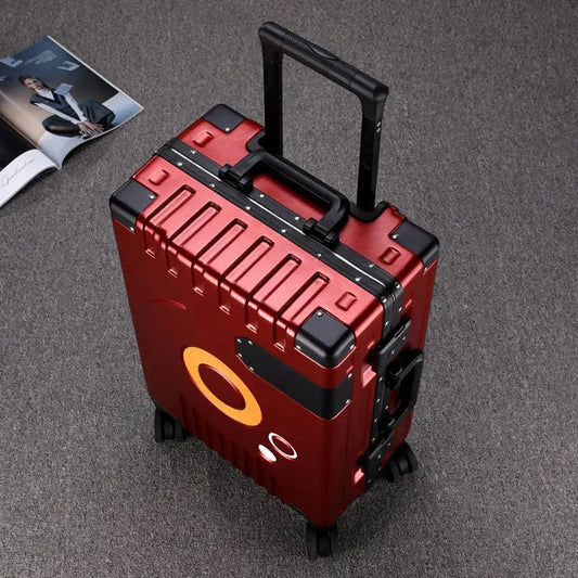Aluminum Frame Suitcase - Silent Wheels, TSA Lock, Fashion Rolling Trolley Luggage 20/22/24/28 Inch