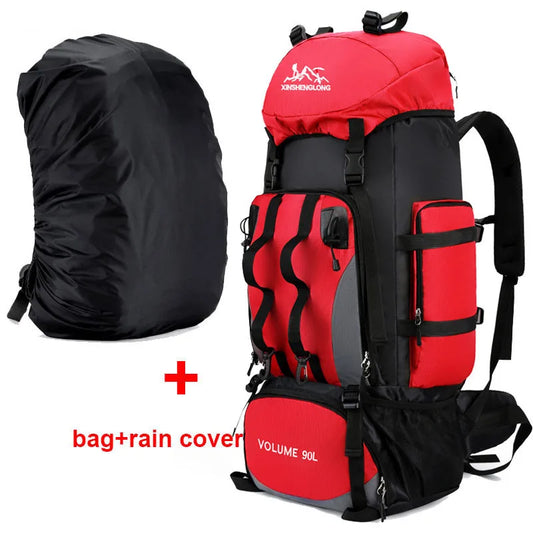 90L Waterproof Hiking & Camping Backpack - Large Capacity Outdoor Trekking Rucksack for Travel & Sports